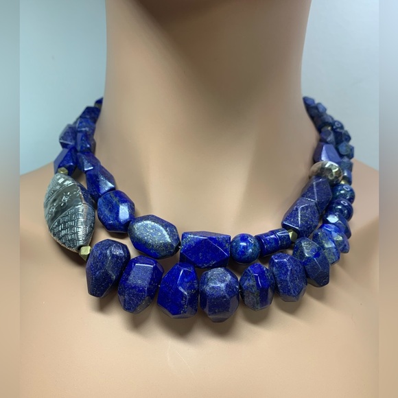 Silpada Rare “INDIGO FOR IT” Sterling & Natural Lapis Lazuli 2-Strand Necklace - Picture 3 of 14